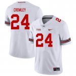 Men's Ohio State Buckeyes #24 Marcus Crowley White Nike NCAA College Football Jersey June EAB4444YE